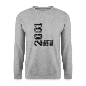 Limited Edition 2001 - Unisex Pullover - Weißgrau meliert - Vorne - Alina (178cm) & Michal (187cm)