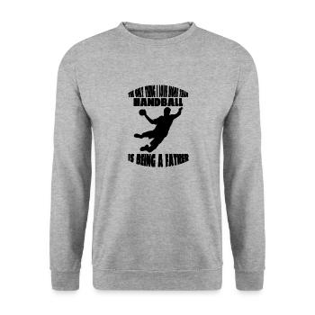 Handball Handballspieler Handballteam Handballfan - Unisex Pullover - Weißgrau meliert - Vorne - Alina (178cm) & Michal (187cm)