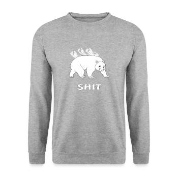 EISBÄR SHIT - Unisex Pullover - Weißgrau meliert - Vorne - Alina (178cm) & Michal (187cm)