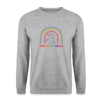 Dialysetechniker Hemd, Dialysetechniker - Unisex Pullover - Weißgrau meliert - Vorne - Alina (178cm) & Michal (187cm)