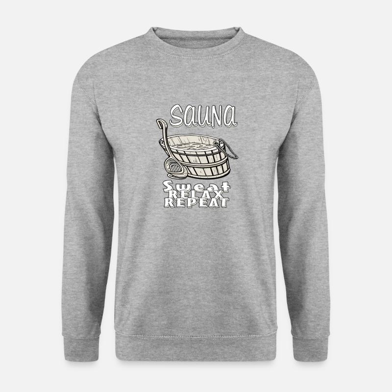 SAUNA SWEAT RELAX REPEAT - Unisex Sweatshirt - salt & pepper