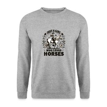 Cadeau d’amant de cheval juste une fille qui aime les chevaux - Sweat-shirt Unisexe - gris chiné - Devant - Alina (178cm) & Michal (187cm)