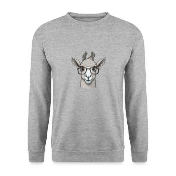 Lama avec lunettes de soleil - Sweat-shirt Unisexe - gris chiné - Devant - Alina (178cm) & Michal (187cm)