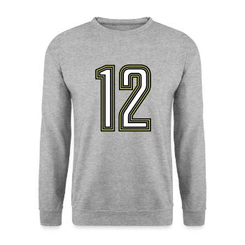 12 - Unisex Pullover - Weißgrau meliert - Vorne - Alina (178cm) & Michal (187cm)