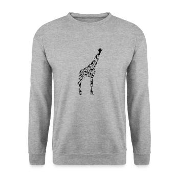 Giraffe Wildlife Africa Giraffes Silhouette - Unisex Sweatshirt - salt & pepper - Front - Alina (178cm) & Michal (187cm)