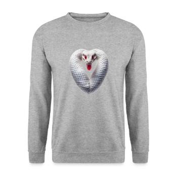 Serpent coeur corps Saint-Valentin Serpent étreinte - Sweat-shirt Unisexe - gris chiné - Devant - Alina (178cm) & Michal (187cm)