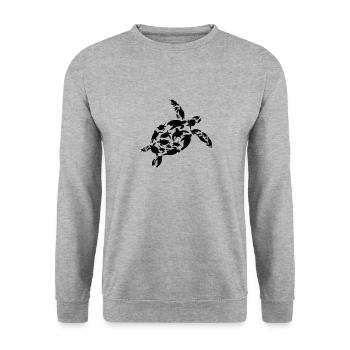 Tortue Biologiste marin Tortues Silhouette - Sweat-shirt Unisexe - gris chiné - Devant - Alina (178cm) & Michal (187cm)