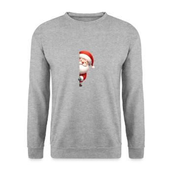 Santa Claus Weihnachten - Unisex Pullover - Weißgrau meliert - Vorne - Alina (178cm) & Michal (187cm)