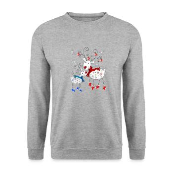 Renne avec des chaussettes - Sweat-shirt Unisexe - gris chiné - Devant - Alina (178cm) & Michal (187cm)