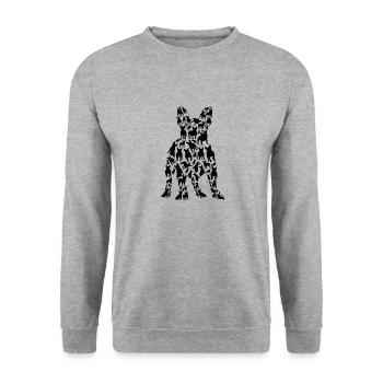 French Bulldog Dog French Bulldog Frenchie Mom - Unisex Sweatshirt - salt & pepper - Front - Alina (178cm) & Michal (187cm)