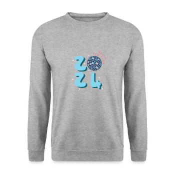 Bonne année 2024 - Sweat-shirt Unisexe - gris chiné - Devant - Alina (178cm) & Michal (187cm)