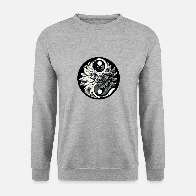 DRACHE YIN YANG - Unisex Pullover - Weißgrau meliert