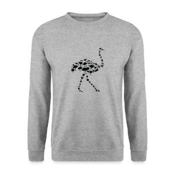 Autruche Faune Afrique Autruche Silhouette - Sweat-shirt Unisexe - gris chiné - Devant - Alina (178cm) & Michal (187cm)