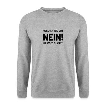 Sonst Noch Jemand Chef Hier Macho Patriarch - Unisex Pullover - Weißgrau meliert - Vorne - Alina (178cm) & Michal (187cm)