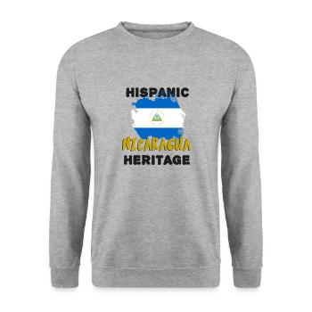 Hispanic Nicaragua Heritage - Unisex Pullover - Weißgrau meliert - Vorne - Alina (178cm) & Michal (187cm)