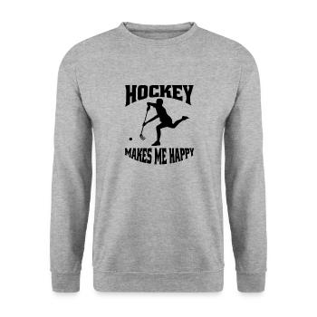Hockey sur gazon cadeau Floorball Joueur de hockey - Sweat-shirt Unisexe - gris chiné - Devant - Alina (178cm) & Michal (187cm)