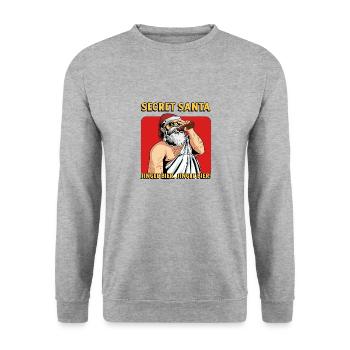 Santa Claus - Jingle Bier, Jingle Bier! Funny - Unisex Pullover - Weißgrau meliert - Vorne - Alina (178cm) & Michal (187cm)