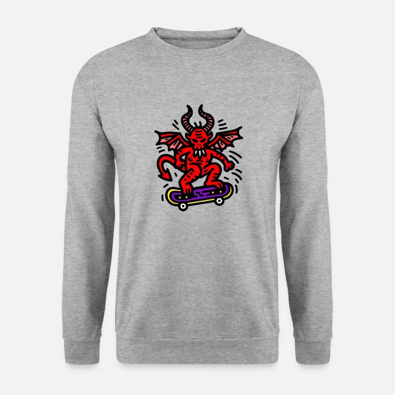 Devil Skateboard - Unisex Sweatshirt - salt & pepper