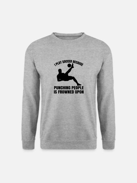 Fußballspieler Fußballmannschaft Fußballdesign - Unisex Pullover - Weißgrau meliert