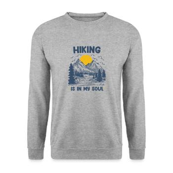 La randonnée est dans mon âme - Sweat-shirt Unisexe - gris chiné - Devant - Alina (178cm) & Michal (187cm)