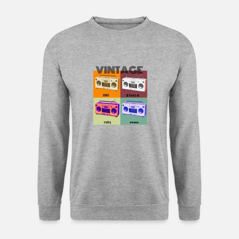 Radio-Kassettenspieler, Retro - Unisex Pullover - Weißgrau meliert