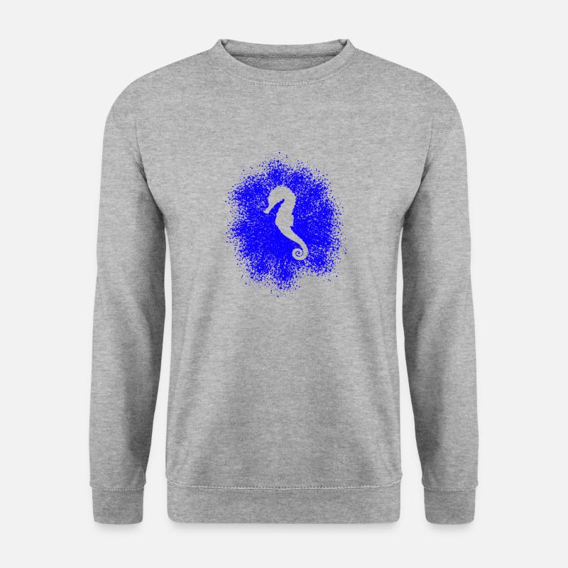 Seepferdchen - Unisex Pullover - Weißgrau meliert