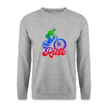 bike bicycle cycle lifestyle healthy transport - Unisex Sweatshirt - salt & pepper - Front - Alina (178cm) & Michal (187cm)