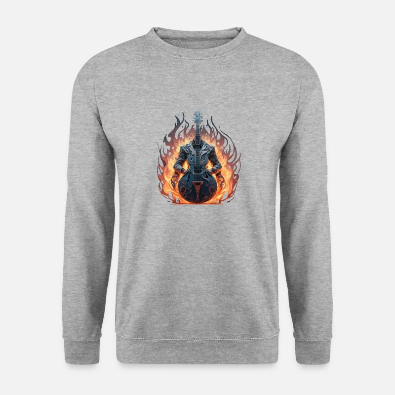GITARRE - Unisex Pullover - Weißgrau meliert