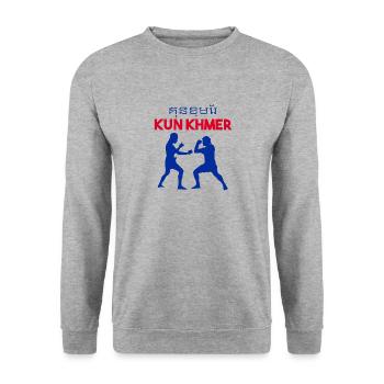 Temple du Cambodge Khmer Vintage drapeau je cadeau - Sweat-shirt Unisexe - gris chiné - Devant - Alina (178cm) & Michal (187cm)