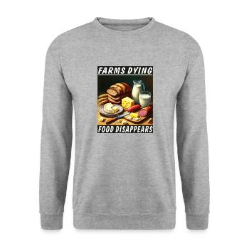 FARMS DYING FOOD DISAPPEARS - Unisex Sweatshirt - salt & pepper - Front - Alina (178cm) & Michal (187cm)