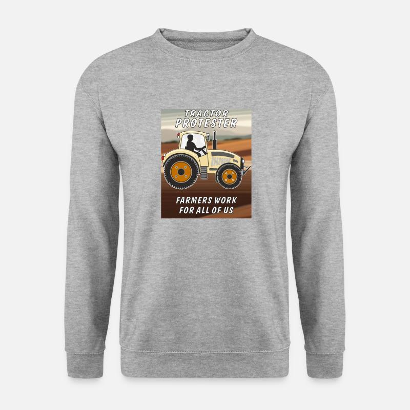 TRACTOR PROTESTER - Unisex Pullover - Weißgrau meliert