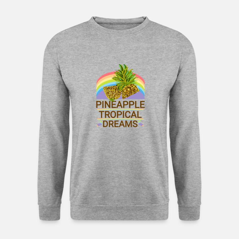 Ananas Regenbogen - Unisex Pullover - Weißgrau meliert