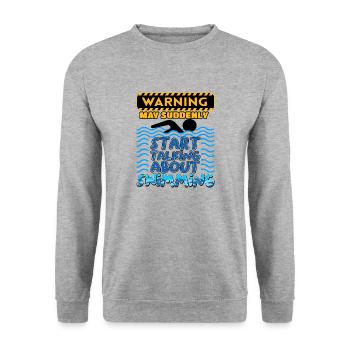 schwimmen witzig schwimmsport sport schwimmbecken - Unisex Pullover - Weißgrau meliert - Vorne - Alina (178cm) & Michal (187cm)