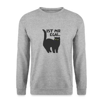 faule Katze Kätzchen Spruch Geschenkidee Katzen - Unisex Pullover - Weißgrau meliert - Vorne - Alina (178cm) & Michal (187cm)