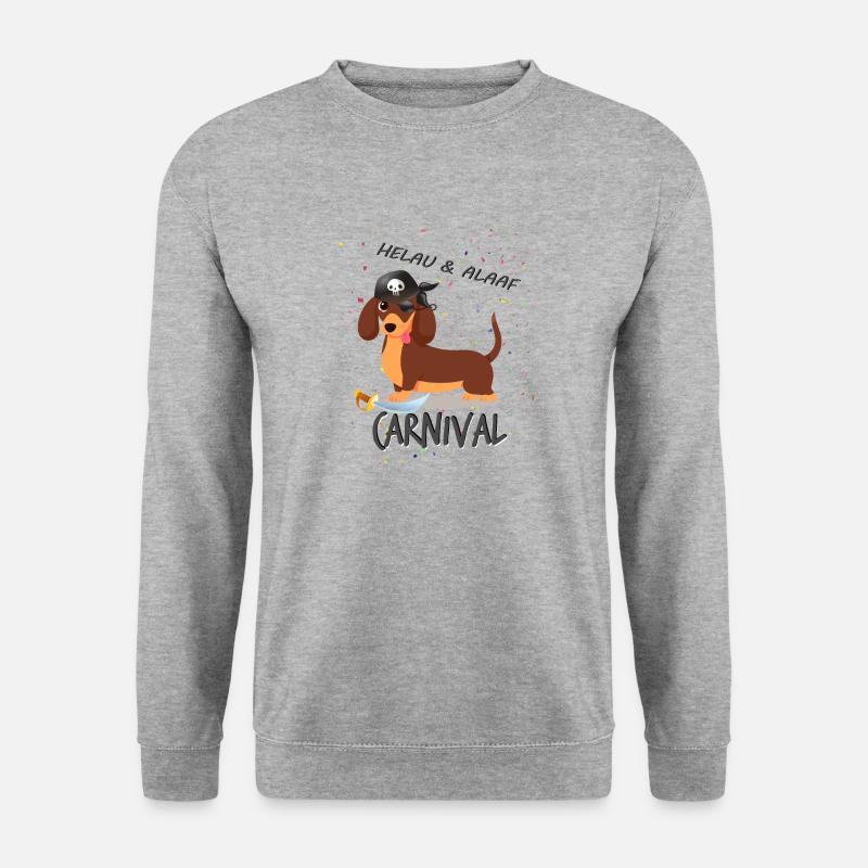 Teckel, Carnaval, Carnaval, Helau, Alaaf, Pirate - Sweat-shirt Unisexe - gris chiné