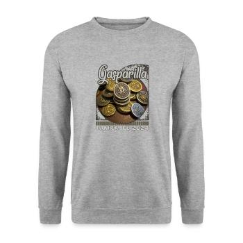 Gasparilla 2024 Vintage doublons Tampa FL - Sweat-shirt Unisexe - gris chiné - Devant - Alina (178cm) & Michal (187cm)