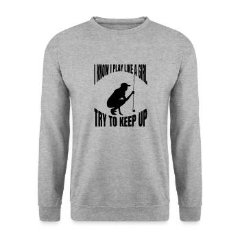 Golfeurs Golf Club de golf Terrain de golf Golf - Sweat-shirt Unisexe - gris chiné - Devant - Alina (178cm) & Michal (187cm)