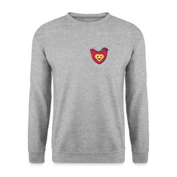 T-shirt de poche de super-héros de sensibilisation Heart Hero CHD - Sweat-shirt Unisexe - gris chiné - Devant - Alina (178cm) & Michal (187cm)