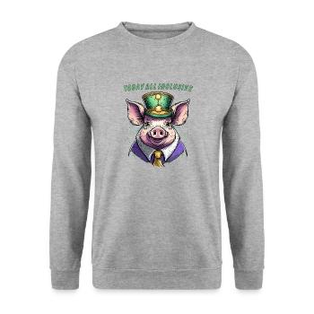 PIG TODAY ALL INCLUSIVE - Unisex Sweatshirt - salt & pepper - Front - Alina (178cm) & Michal (187cm)