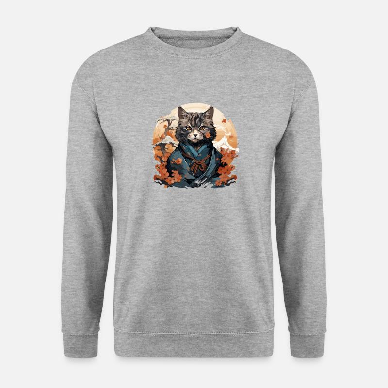 Funny Samurai Cat - Unisex Sweatshirt - salt & pepper