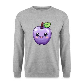 Apple Children's Subject - Unisex Sweatshirt - salt & pepper - Front - Alina (178cm) & Michal (187cm)