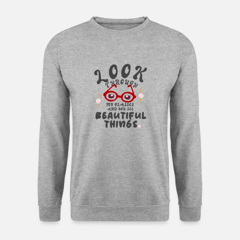 brilliant Brille positiv - Unisex Pullover - Weißgrau meliert
