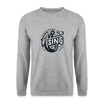 Le rêve d’un pêcheur élégant accroché au graphique de pêche - Sweat-shirt Unisexe - gris chiné - Devant - Alina (178cm) & Michal (187cm)