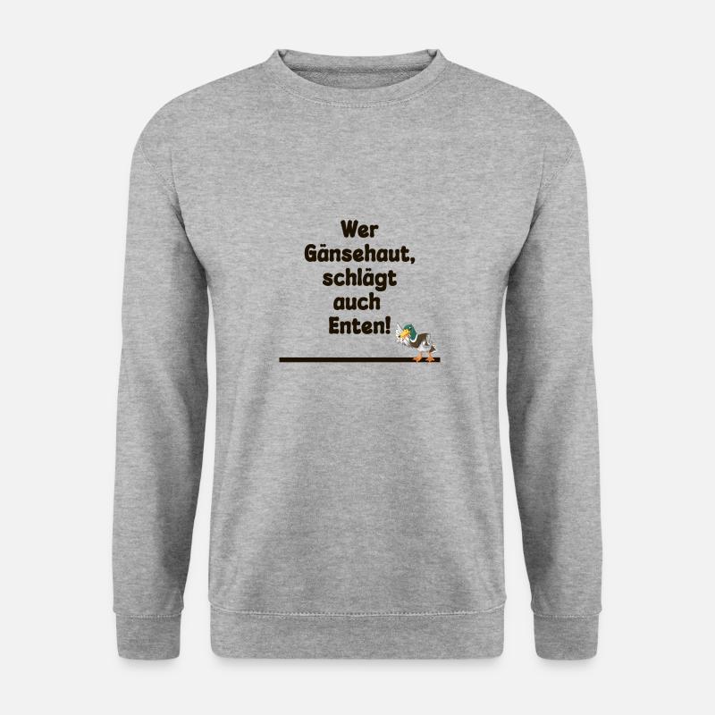 Wer Gänsehaut schlägt auch Enten - Unisex Pullover - Weißgrau meliert