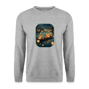 Lanterne Festival souris Miniature Wonder T Shirt 1 - Sweat-shirt Unisexe - gris chiné - Devant - Alina (178cm) & Michal (187cm)