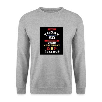 Make today so awsome - Unisex Sweatshirt - salt & pepper - Front - Alina (178cm) & Michal (187cm)