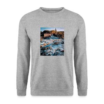 Cascades du Mulino, Italie - Sweat-shirt Unisexe - gris chiné - Devant - Alina (178cm) & Michal (187cm)