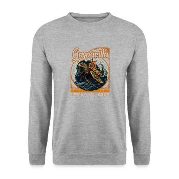Gasparilla 2024 Turtle Pirate Flag Tampa FL - Sweat-shirt Unisexe - gris chiné - Devant - Alina (178cm) & Michal (187cm)