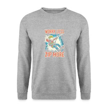 Tyrolienne Sports Extrêmes - Sweat-shirt Unisexe - gris chiné - Devant - Alina (178cm) & Michal (187cm)