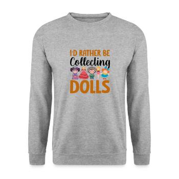 Collectible Doll Porcelain Doll Antique - Unisex Sweatshirt - salt & pepper - Front - Alina (178cm) & Michal (187cm)